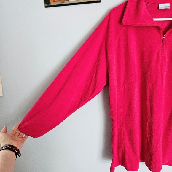 Like-New Columbia Women's Hot Pink Lightweight Fleece Half-Zip Jacket Size 2X - Picture 4 of 7